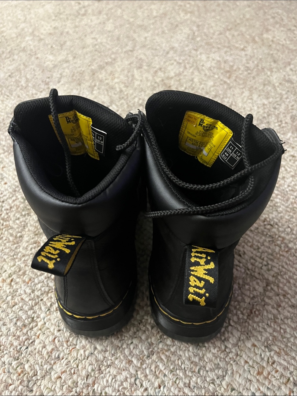 Dr. Martens Black Industrial Steel Toe Lace-Up Ankle Boots - Picture 4 of 5